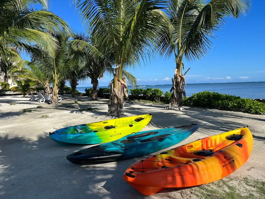 Kayaks on the beach