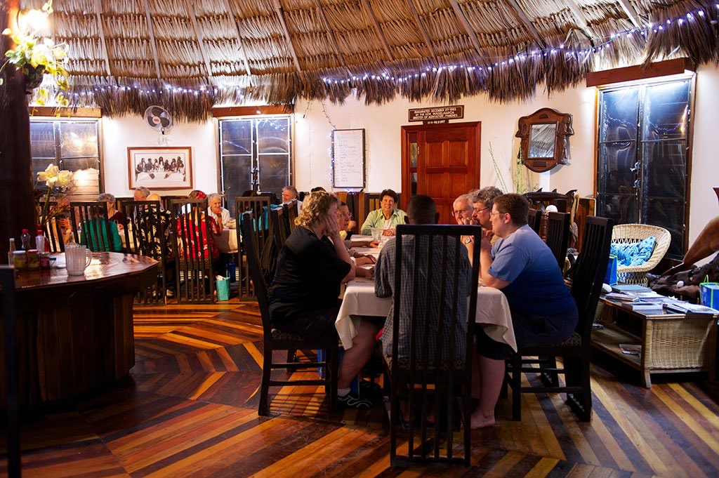 Restaurant with people dining