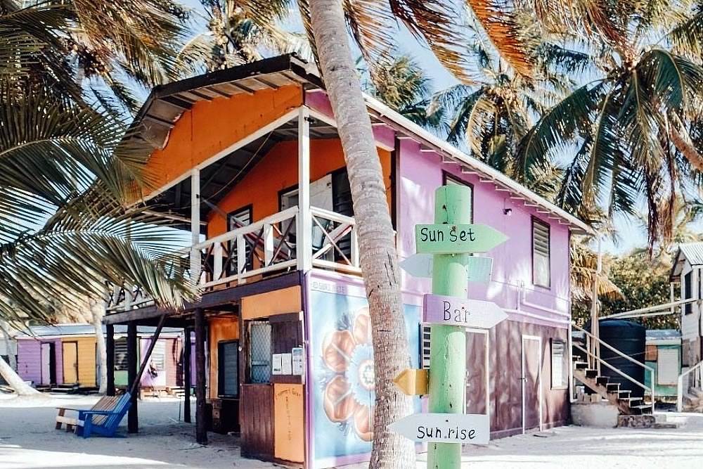 Outside of a two story building with bar and restaurant