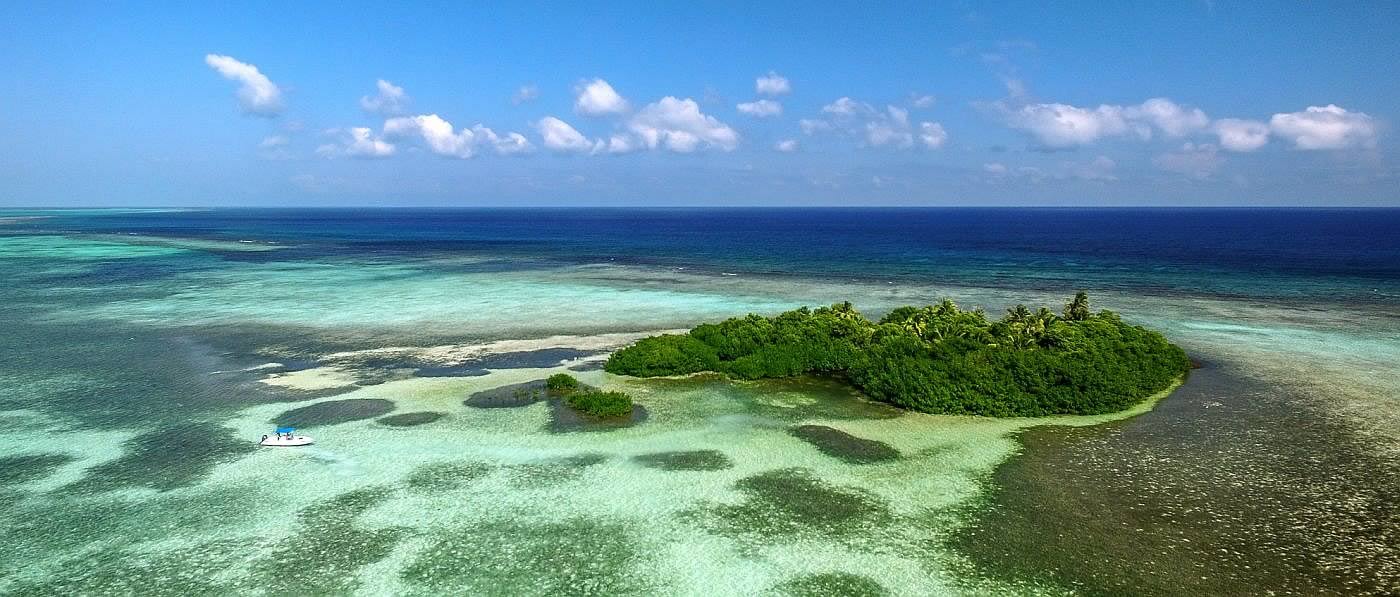 Aerial view of Turneffe Flats Resort