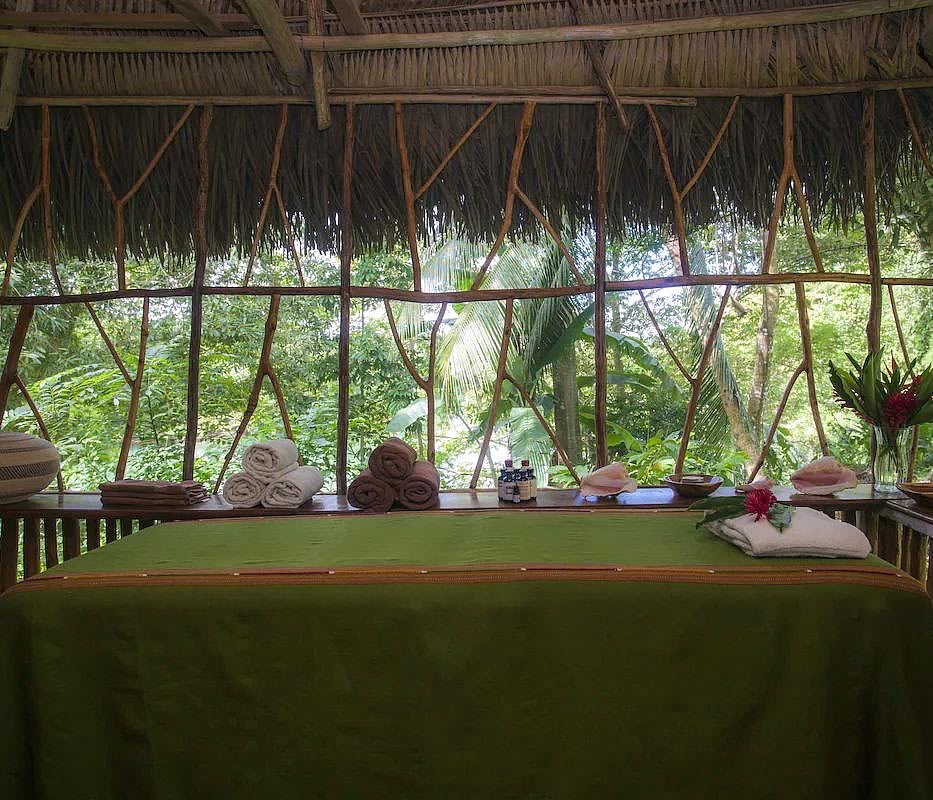 Deluxe Cabana Interior with king bed and decorations