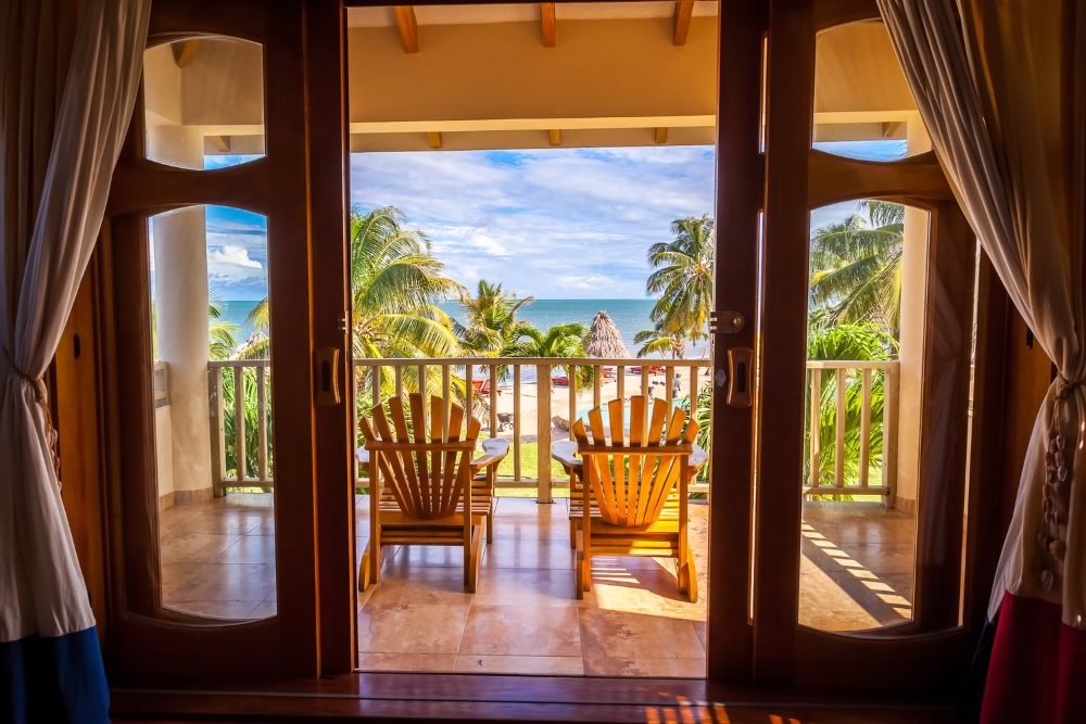 Great beachfront view of the bay from the main building
