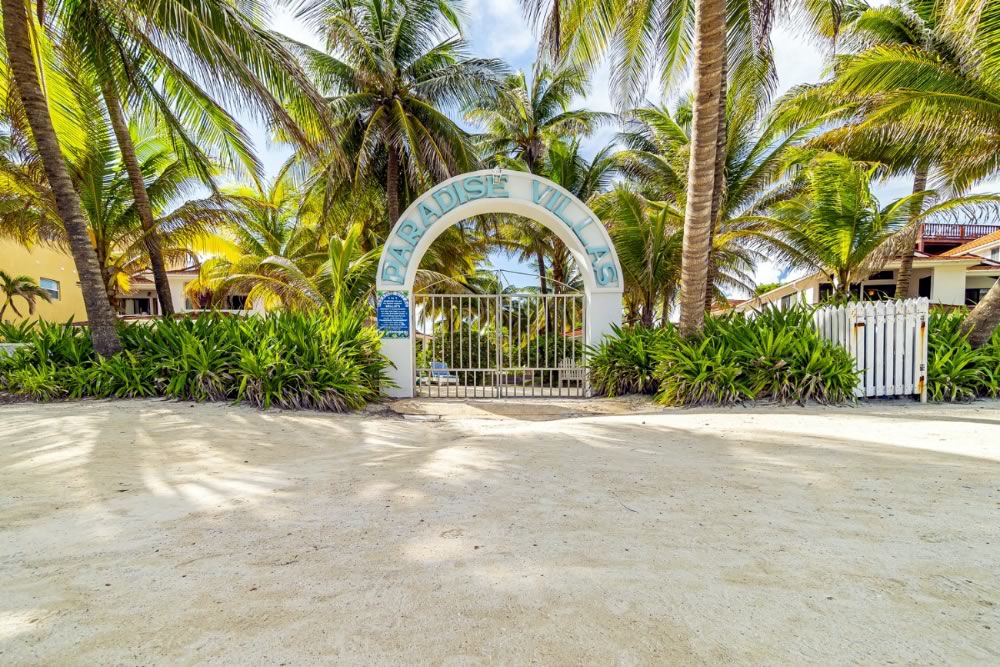 Arch entrance facing the beach at Paradise Villas
