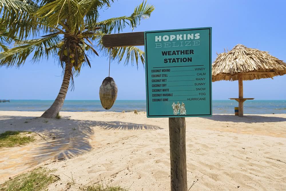 The beach in front of Parrot Cove Lodge