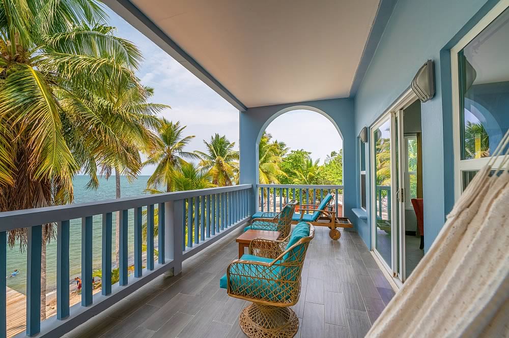 View of the beach the second floor balcony