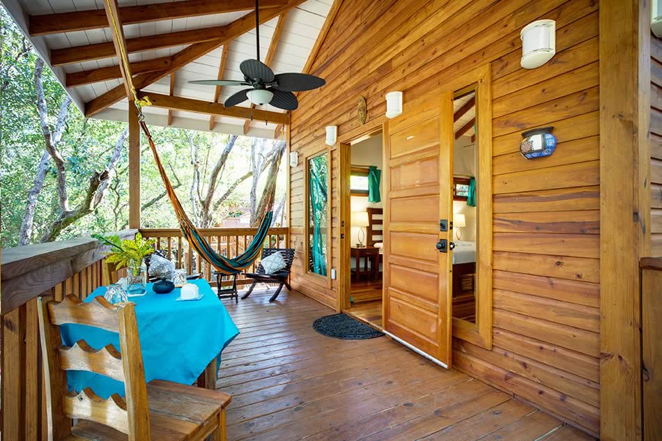 Stunning view from the deck of Mariposa Resort Treehouses