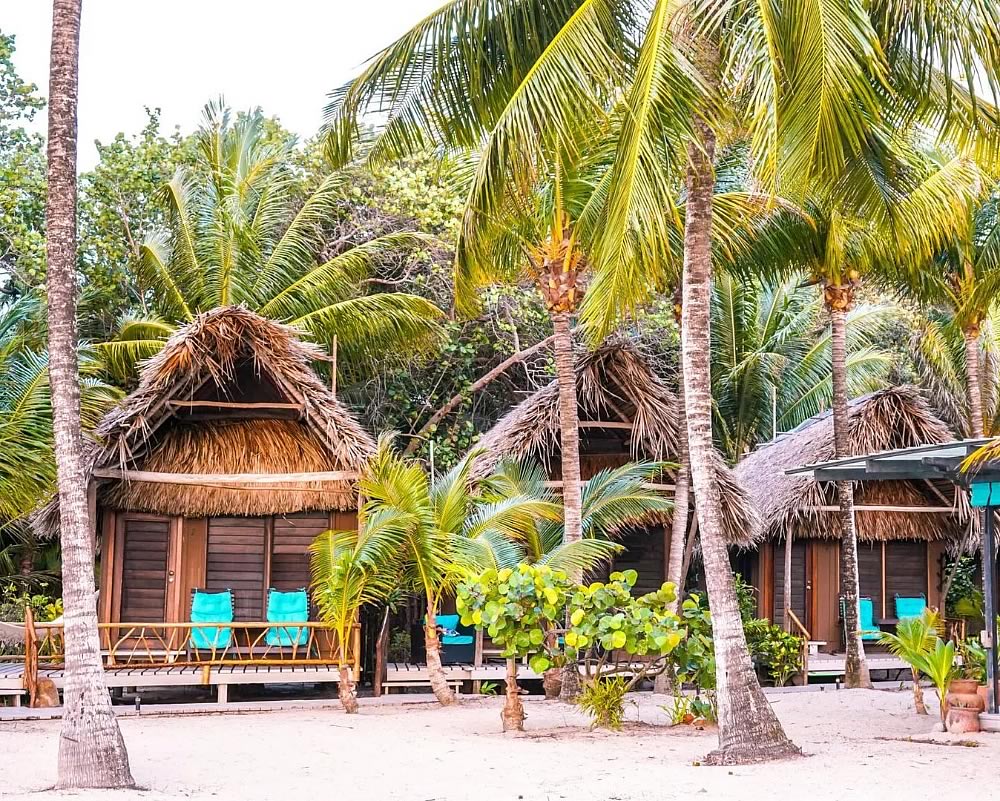 Private beachfront cabanas facing the sea