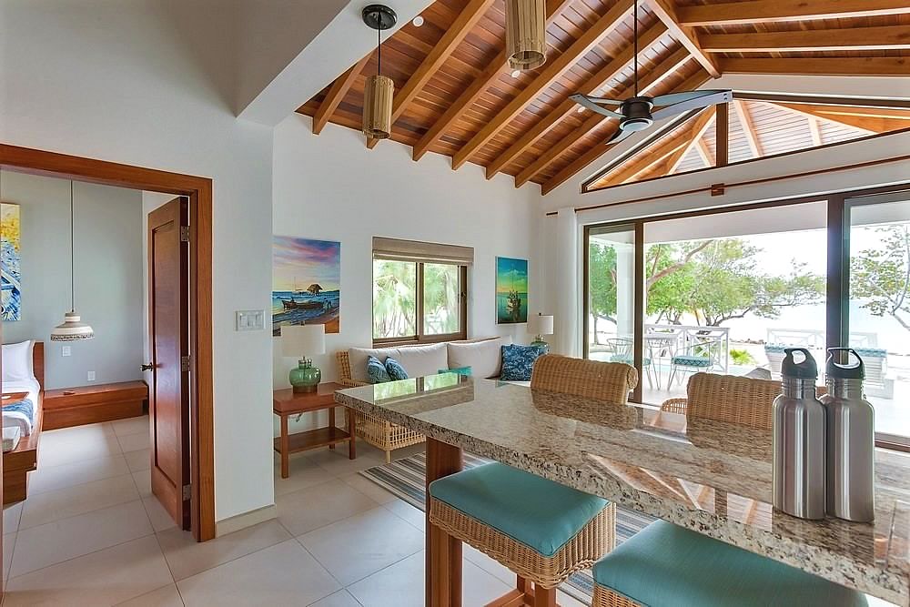 Naia Resort Beach Huse interior with view of the ocean
