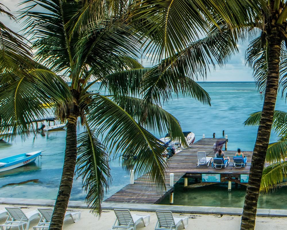 View of the barrier reef from pier