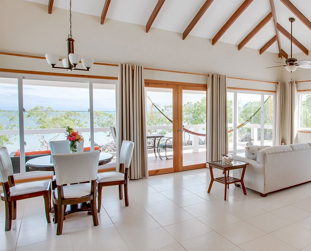 Cabana interior living area and bedr