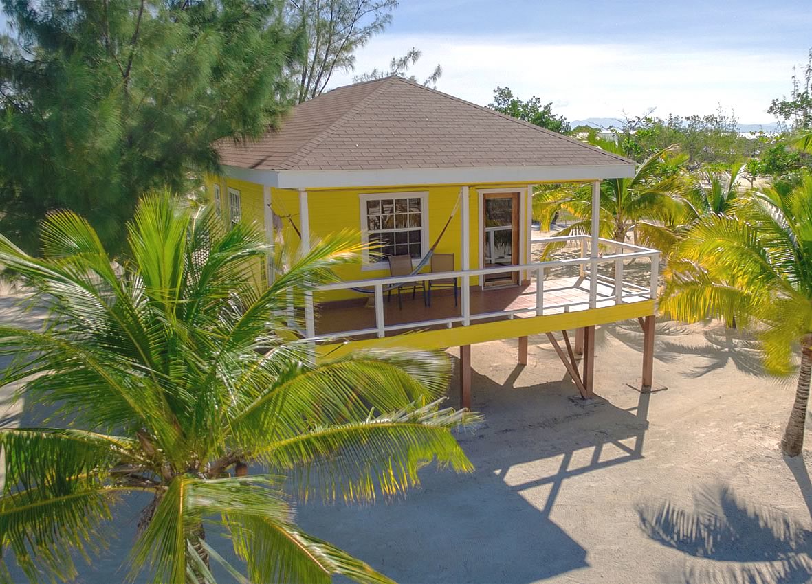 Premium Yellow Cabana with porch on stilts