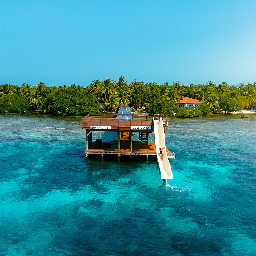 Slider tower over the water