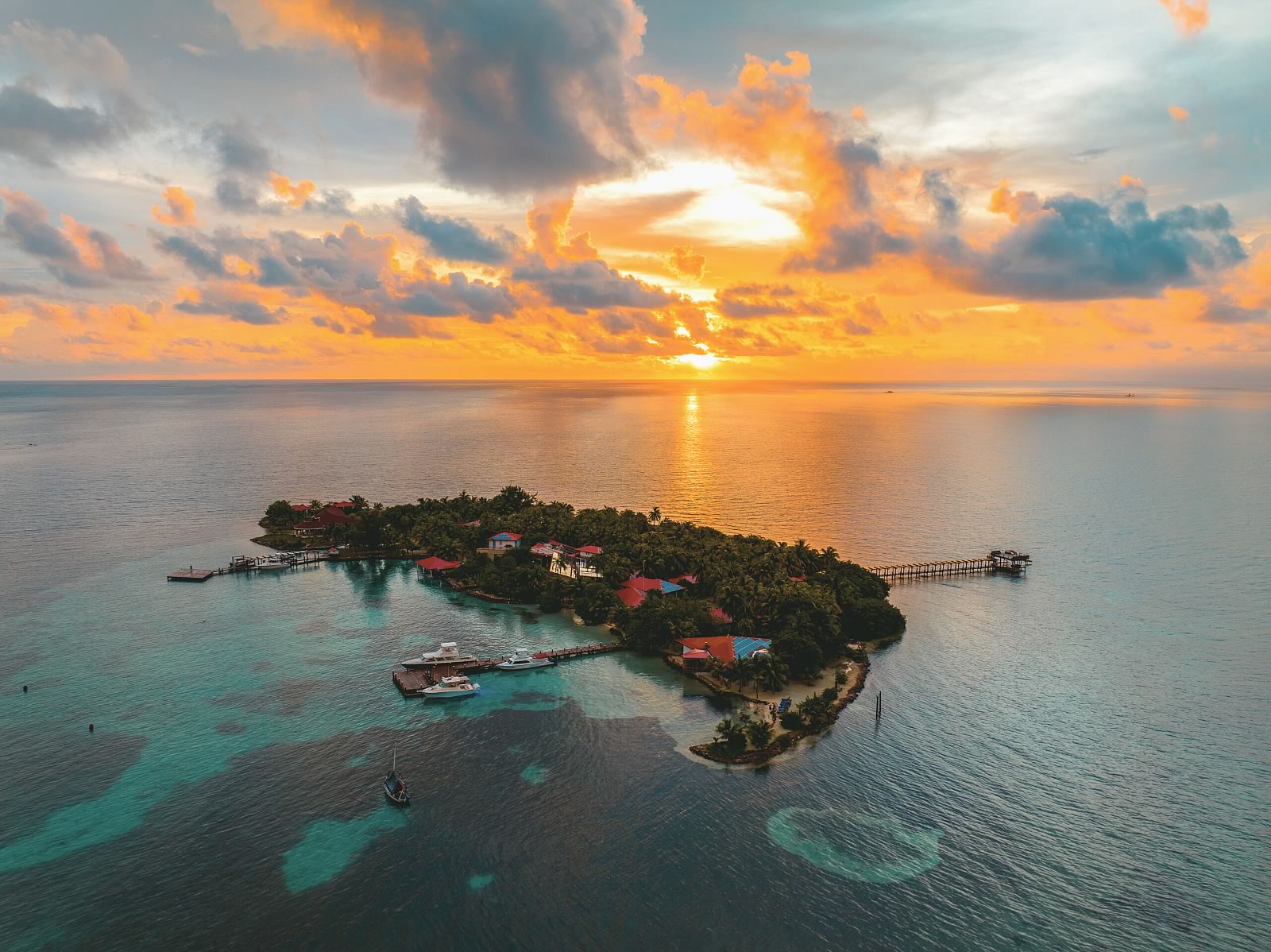 Beautiful sunset view from the pier