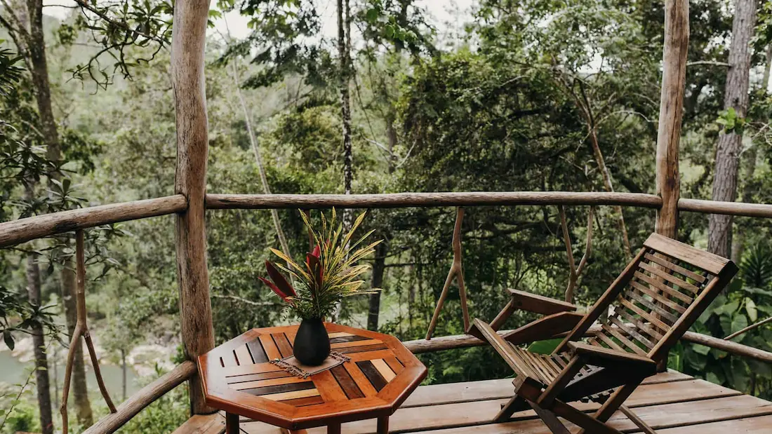 Riverfront and waterfalls view