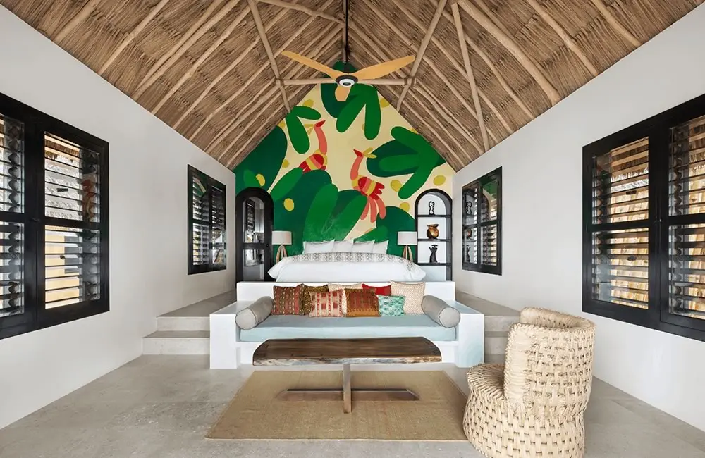 Interior of a Mata Chica beach cabana