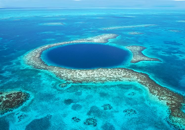 Aerial view of the Great Blue Hole