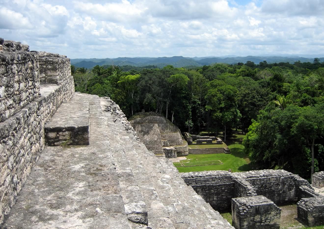 Aerial view of Caracol Mayan Pryamid