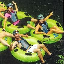 Floating on a tube in an underground river