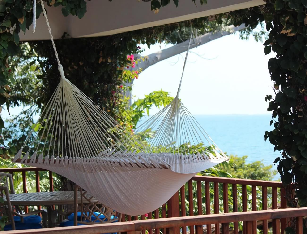 Oceanfront Villa with hammock on veranda