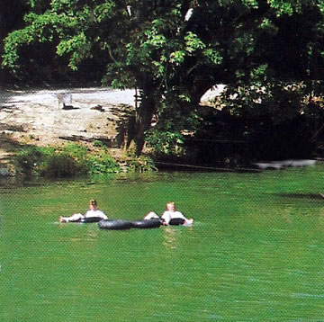 People floating in a river