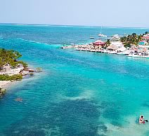 Aerial view of a split between two islands